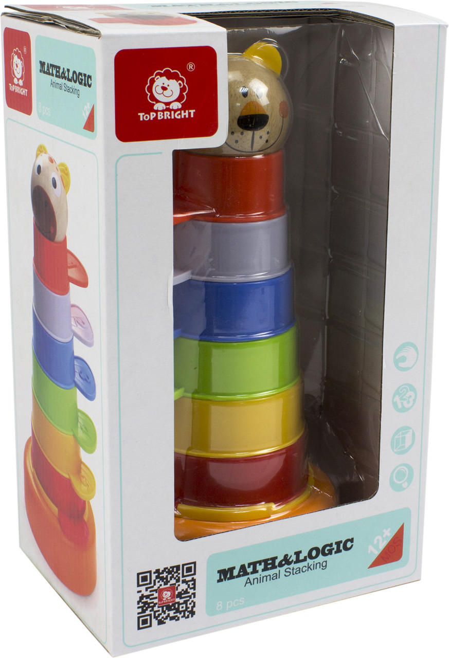 Іграшка дерев'яна Вежа різнокольорова 2в1пласт.№120322/Top Bright/(16)