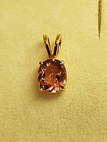 Золотий Кулон/Підвіска 750 проби з натуральним турмаліном рубеліт