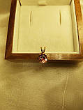 Золотий Кулон/Підвіска 750 проби з натуральним турмаліном рубеліт, фото 3
