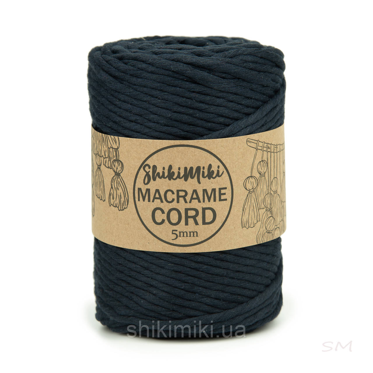 Еко шнур Macrame Cord 5 mm, колір Темно-синій