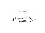 Глушник задній Мазда 323Ф (Mazda 323F) 1.5i 16V 09/98-01/01 (171-319) Bosal 12.193