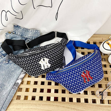 Сумка на пояс Бананка NY Нью йорк Янкіс Нью-Йорк Янкіз New York Yankees синя, фото 2