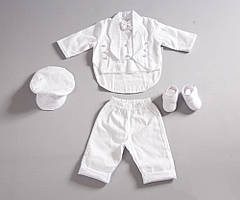 Набір для хрещення для новонародженого хлопчика 5 од. Bebeto A035 білий 62