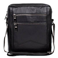 Кожаная мужская сумка через плечо LT 5638 черный (fb)