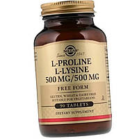 L-Пролін L-Лізін Солгар Solgar L-Proline L-Lysine 500 mg/500 mg 90 таблеток
