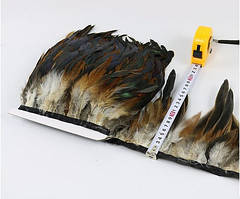 Перова тасьма з пір'я півня. Цвет Gray. Перо 13-20 см. Ціна за 0,5 м.