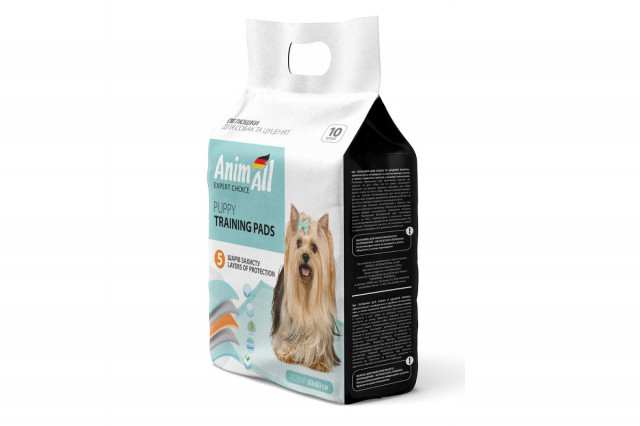 Пелюшки AnimAll Puppy Training Pads для собак і цуценят, 60 х 60 см, 10 штук