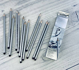 Чернографітние олівці Набір 3Н-4В Raffine 7000-12СВ 6978ПР Marco