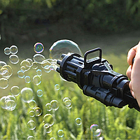 Дитячий автоматичний пістолет кулемет для мильних бульбашок Bubble Gun Blaster генератор мильних бульбашок