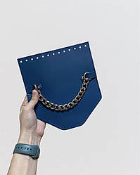 Клапан сумки, форма трапеція, з ручкою ланцюжком, натуральна шкіра, 22х20 см