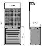 Візок для інструменту 7 полиць із перфорованою панеллю, фото 2