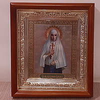 Икона Елизавета святая мученица, лик 10х12 см, в светлом прямом деревянном киоте
