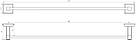 Тримач для рушників TOPAZ TKB 9912/60 000021226 632мм металевий хром, фото 2
