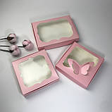 Коробка для пряника, 150*150*30 мм, з вікном, пудра, фото 6