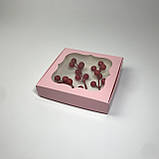 Коробка для пряника, 150*150*30 мм, з вікном, пудра, фото 3