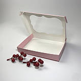 Коробка для пряника, 200*150*30 мм, з вікном, пудра, фото 2