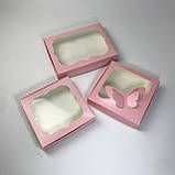 Коробка для пряника, 200*150*30 мм, з вікном, пудра, фото 7