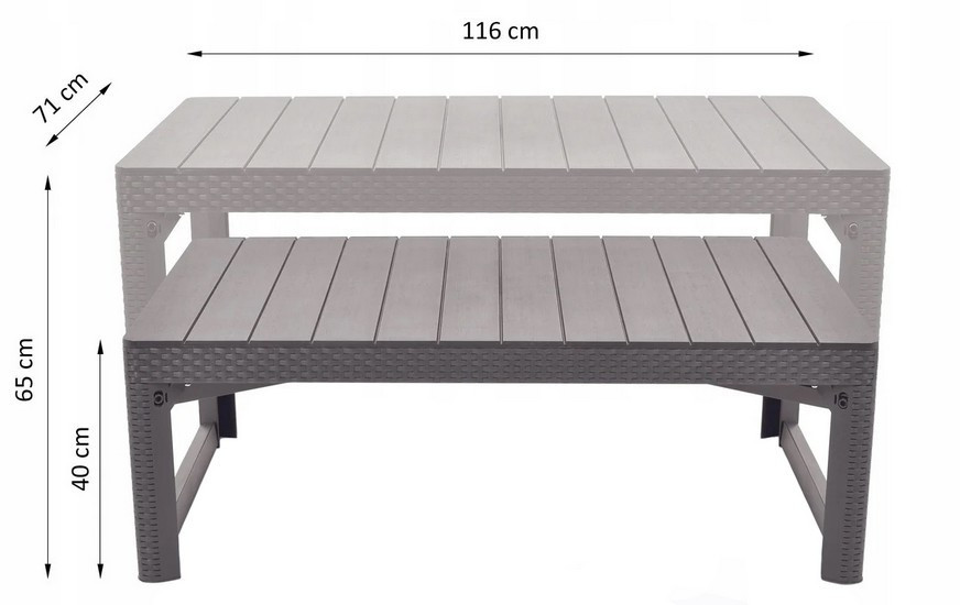 Стіл для саду пластиковий Keter Lyon rattan table, графіт