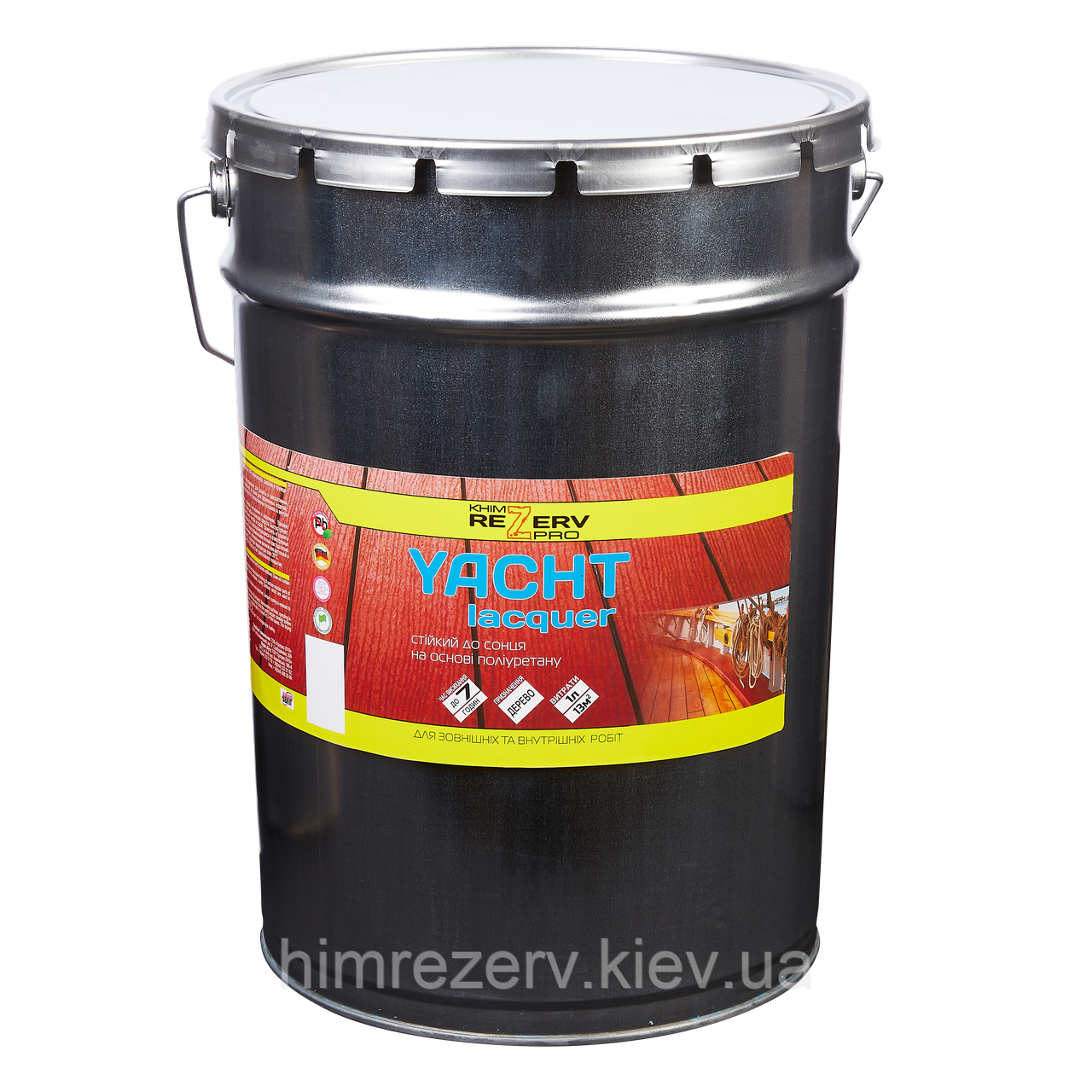 Лак поліуретановий яхтний KhimrezervPRO 17кг (тара 20л) глян./напівмат.