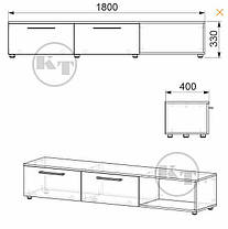 Тумба під телевізор МГ-8 330х1800х400мм Компаніт, фото 2