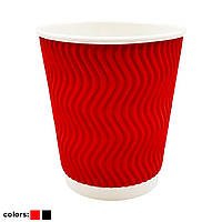 Стакан гофрований 340 мл. (20 шт в уп) Різні кольори