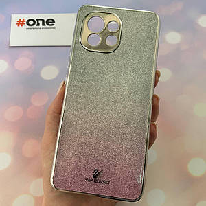 Чохол для Xiaomi Mi 11 SWAROVSKI скляний з блискітками чохол на телефон сяомі мі 11 рожевий