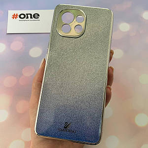 Чохол для Xiaomi Mi 11 SWAROVSKI скляний з блискітками чохол на телефон сяомі мі 11 синій