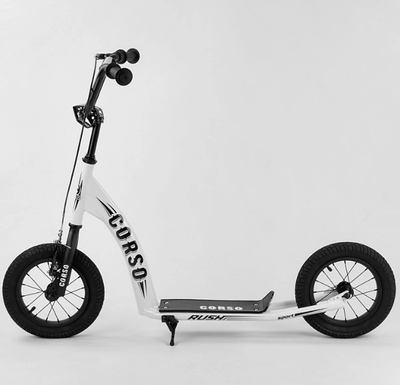 Самокат для дітей Надувні колеса 12" Ручка 83-95 см Ручне гальмо Витримує 70 кг Corso CR-T 3029