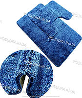 Набор мягких ковриков ванная АКРИЛ Gökyıldız на резиновой основе 50*80 + 50*40 см Синий