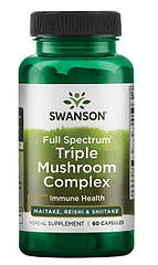 Swanson Triple Mushroom Complex, Комплекс із грибів (60 капсул.)