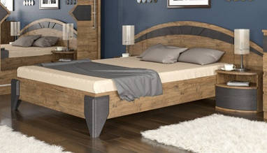 Ліжко 160 Аляска з ламелями дуб апріл (Мебель-Сервіс)