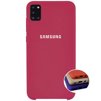 Чохол Silicone Full case для Samsung A21s (23) Rose red бордовий