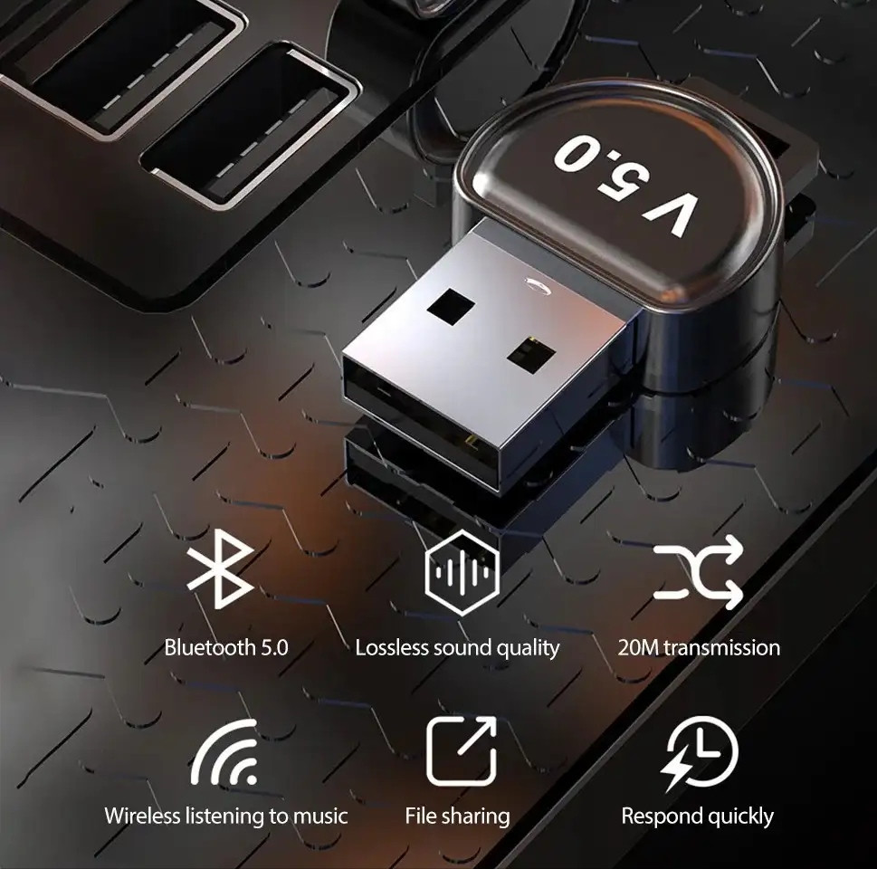 Дворежимний Bluetooth 5,0 Адаптер Бездротовий Приймач Передавач USB 3 Мбіт/с