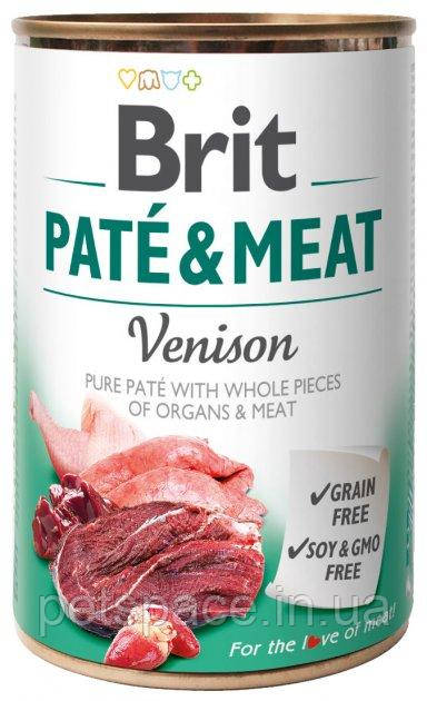 Консерва для собак Brit Pate & Meat (Бріт зі смаком оленини і курки) 400 г