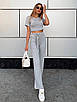 Жіночий трикотажний костюм топ і штани, фото 4