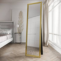 Напольное зеркало для ванной комнаты 168х48 в золотой раме Black Mirror в полный рост для дома