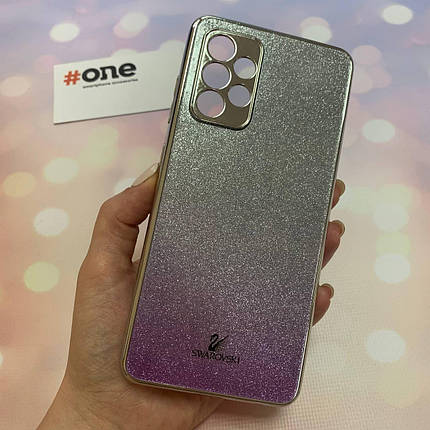 Чохол для Samsung Galaxy A52s swarovski скляний з блискітками чохол на телефон самсунг а52с фіолетовий, фото 1