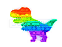 Игрушка антистресс Pop-It динозавр радужный (QH-MSXF-14)