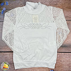 Біла блузка для дівчинки підлітка Розміри: 128,140,152,164 см (02086-2)
