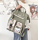 Рюкзак сумка для дівчинки Teddy Beer (Тедді) з брелоком ведмедик м'ятний Goghvinci (AV290), фото 5