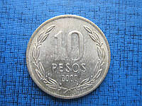 Монета 10 песо Чили 2014 2000 1993 1991 четыре даты цена за 1 монету