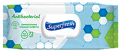 Серветки вологі SuperFresh Антибактеріальні 72 шт. з клапаном