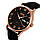 Skmei 9091 чорні із золотим чоловічим класичним годинником, фото 2