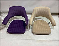 Крісло Jeff 4CH-Base велюр пурпуровий В-1013 на хромованій квадратній опорі з регулюванням висоти, фото 4