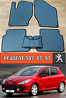 ЕВА коврики Пежо 307 2005-2007. EVA резиновые ковры на Peugeot 307