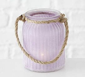 Підсвічник бузкове скло h15см 1012685- 1 бузковий