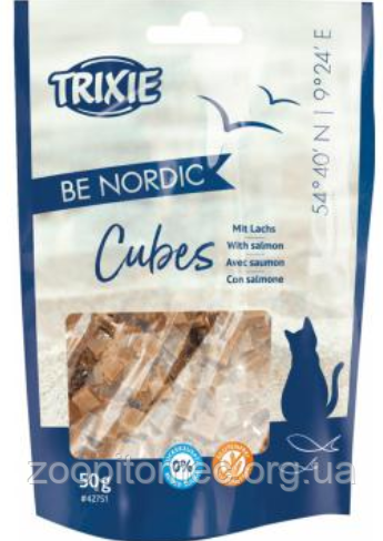 Ласощі для кішок BE NORDIC Salmon Cubes з лососем, 50 гр