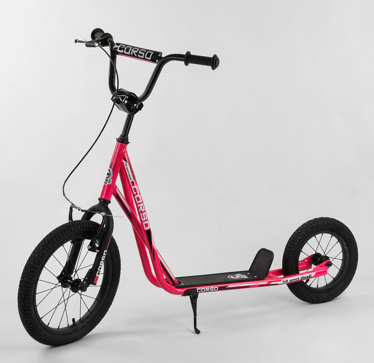 Самокат детский двухколесный 16" Corso розовый