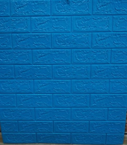 3D панел3D панель самоклеюча 70х77х0,5 см Шпалери під цеглу Самоклейка 3Д Синій