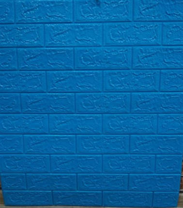 3D панел3D панель самоклеюча 70х77х0,5 см Шпалери під цеглу Самоклейка 3Д Синій, фото 1